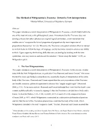 The Method of Wittgenstein's Tractatus