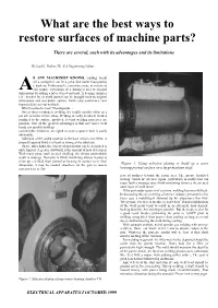 What Are the Best Ways to Restore Surfaces of Machine Parts?