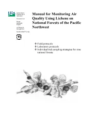 Manual for Monitoring Air Quality Using Lichens on National Forests of the Pacific Northwest