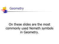 Nemeth for Geometry