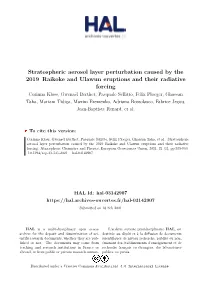 Stratospheric Aerosol Layer Perturbation Caused by the 2019