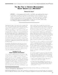 The Big Tent of Growth Management: Smart Growth As a Movement