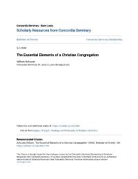 The Essential Elements of a Christian Congregation