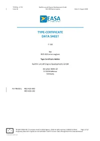 Type-Certificate Data Sheet