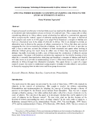 Applying Pierre Bourdieu's Concepts of Habitus and Field To