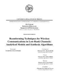 Beamforming Techniques for Wireless Communications in Low-Rank Channels: Analytical Models and Synthesis Algorithms