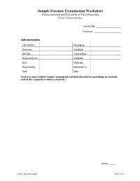 Characterization and Evaluation of Fired Projectiles (Class Characteristics)