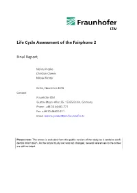 Fairphone 2 LCA Report