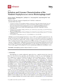 Isolation and Genome Characterization of the Virulent Staphylococcus Aureus Bacteriophage SA97