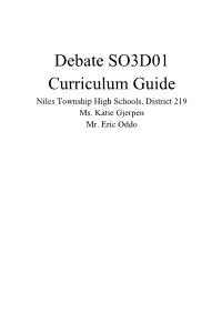 Niles Debate Curriculum Guide