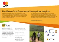 The Mastercard Foundation Savings Learning Lab