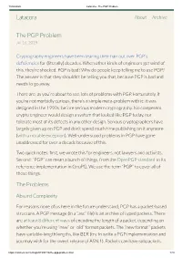 The PGP Problem Latacora
