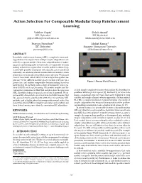 Action Selection for Composable Modular Deep Reinforcement Learning