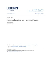 Harmonic Functions and Harmonic Measure David Mcdonald Descrimen@Gmail.Com
