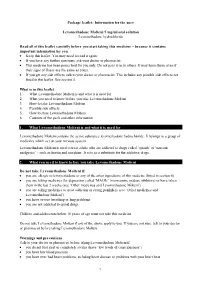 Package Leaflet: Information for the User Levomethadone Molteni 5 Mg