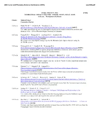 TERRESTRIAL IMPACT CRATERS: WHERE, WHEN, WHAT, HOW 8:30 A.M