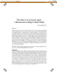 The Risks of an Economic Agent: a Rousseauian Reading of Adam Smith