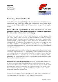 Ausschreibung: Künstleratelier Kairo 2022 Die Stadt Frauenfeld Ist Seit 2011 Mitglied Der Städtekonferenz Kultur (SKK), Welche