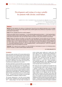 Development and Testing of Recipes Suitable for Patients with Chronic Renal Failure