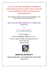 Doctor of Philosophy in Computer Science Srinivas