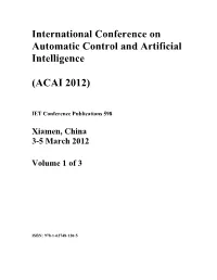 International Conference on Automatic Control and Artificial Intelligence