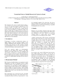 Transmitted Power of Mobile Phones in 4G Network of Seoul Abstract 1. Introduction 2. Measurement Method 3. Results