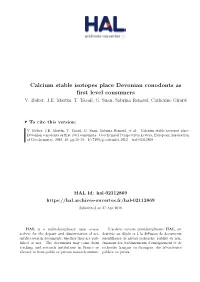 Calcium Stable Isotopes Place Devonian Conodonts As First Level Consumers V