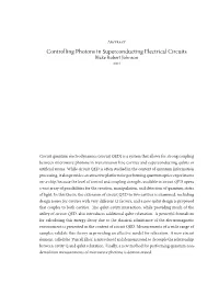Controlling Photons in Superconducting Electrical Circuits Blakerobertjohnson 2011