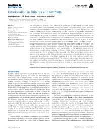 Echolocation in Oilbirds and Swiftlets
