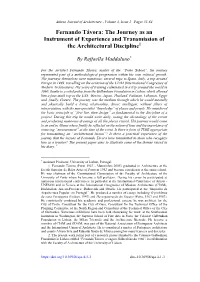 Fernando Távora: the Journey As an Instrument of Experience and Transmission of the Architectural Discipline1