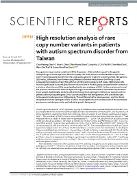 High Resolution Analysis of Rare Copy Number Variants in Patients With