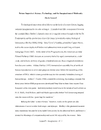 Imaginaries – P. 1 Future Imperfect: Science, Technology, and the Imaginations of Modernity Sheila Jasanoff Techn