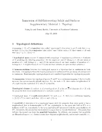 Immersion of Self-Intersecting Solids and Surfaces: Supplementary Material 1: Topology