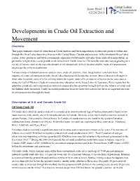 Issue Brief 1: Developments in Crude Oil Extraction and Movement