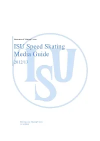 ISU Speed Skating Media Guide
