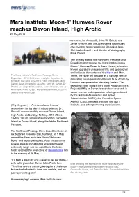 Mars Institute 'Moon-1' Humvee Rover Reaches Devon Island, High Arctic 20 May 2010