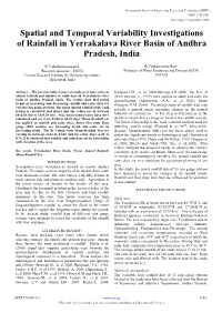Spatial and Temporal Variability Investigations of Rainfall in Yerrakalava River Basin of Andhra Pradesh, India