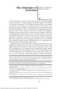 The Strategies of Terrorism the Strategies of Andrew H