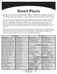 Dwarf Plants Dwarf Plants Are a Very Diverse and Intriguing Group