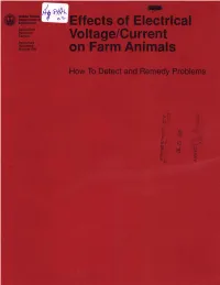 Iffects of Electrical Voltage/Current on Farm Animals