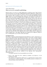 Open Access to Scientific Publishing