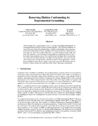 Removing Hidden Confounding by Experimental Grounding