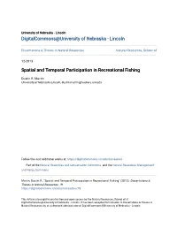 Spatial and Temporal Participation in Recreational Fishing