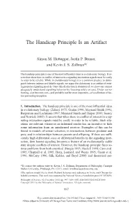 The Handicap Principle Is an Artifact