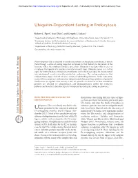 Ubiquitin-Dependent Sorting in Endocytosis