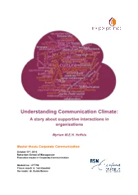 Understanding Communication Climate: a Story About Supportive Interactions in Organisations