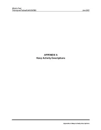 Appendix A. Navy Activity Descriptions