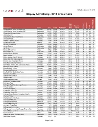 Display Advertising Rate Card