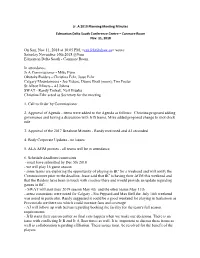 Jr. a Planning Meeting Minutes