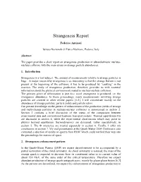 QM04 Strangeness Report